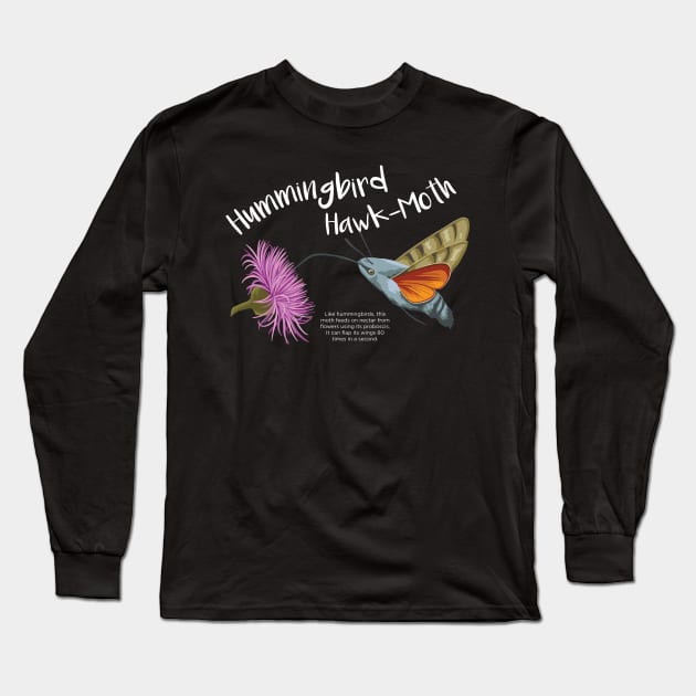 Hummingbird Hawk-Moth Long Sleeve T-Shirt by Seamed Fit